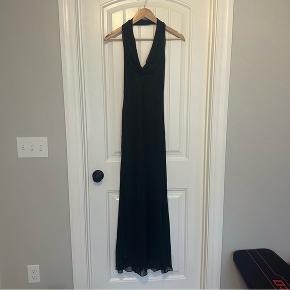 Vintage Gunne Sax Halter Long Formal Dress Cowl Neck Whimsigoth Size 7/8 - Picture 5 of 10